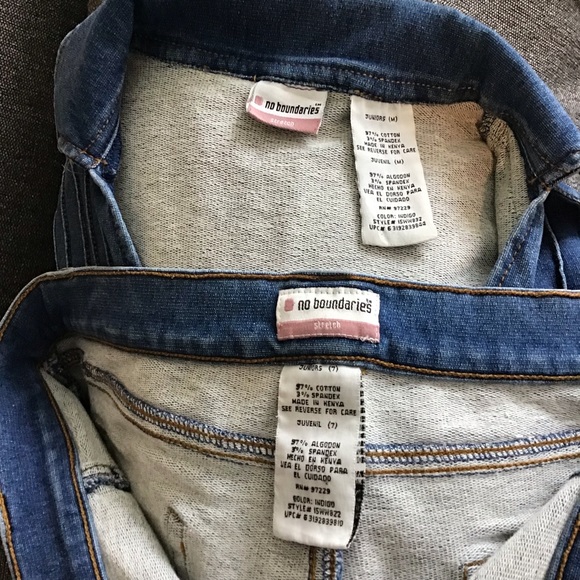 No Boundaries Stretch junior denim Capri Vest Set SZ M/7 Made in Kenya Preowned - Picture 7 of 11